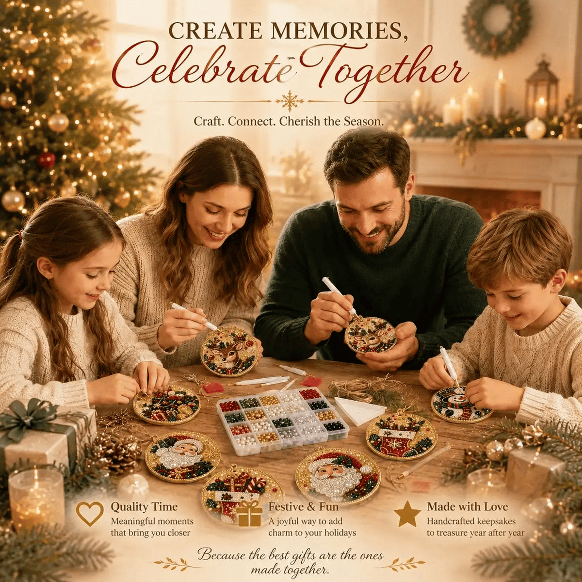 🔥Only $19.99 Last Day Promotion!🎄Christmas DIY Diamond Painting Ornaments Kit (6 PCS)🎅