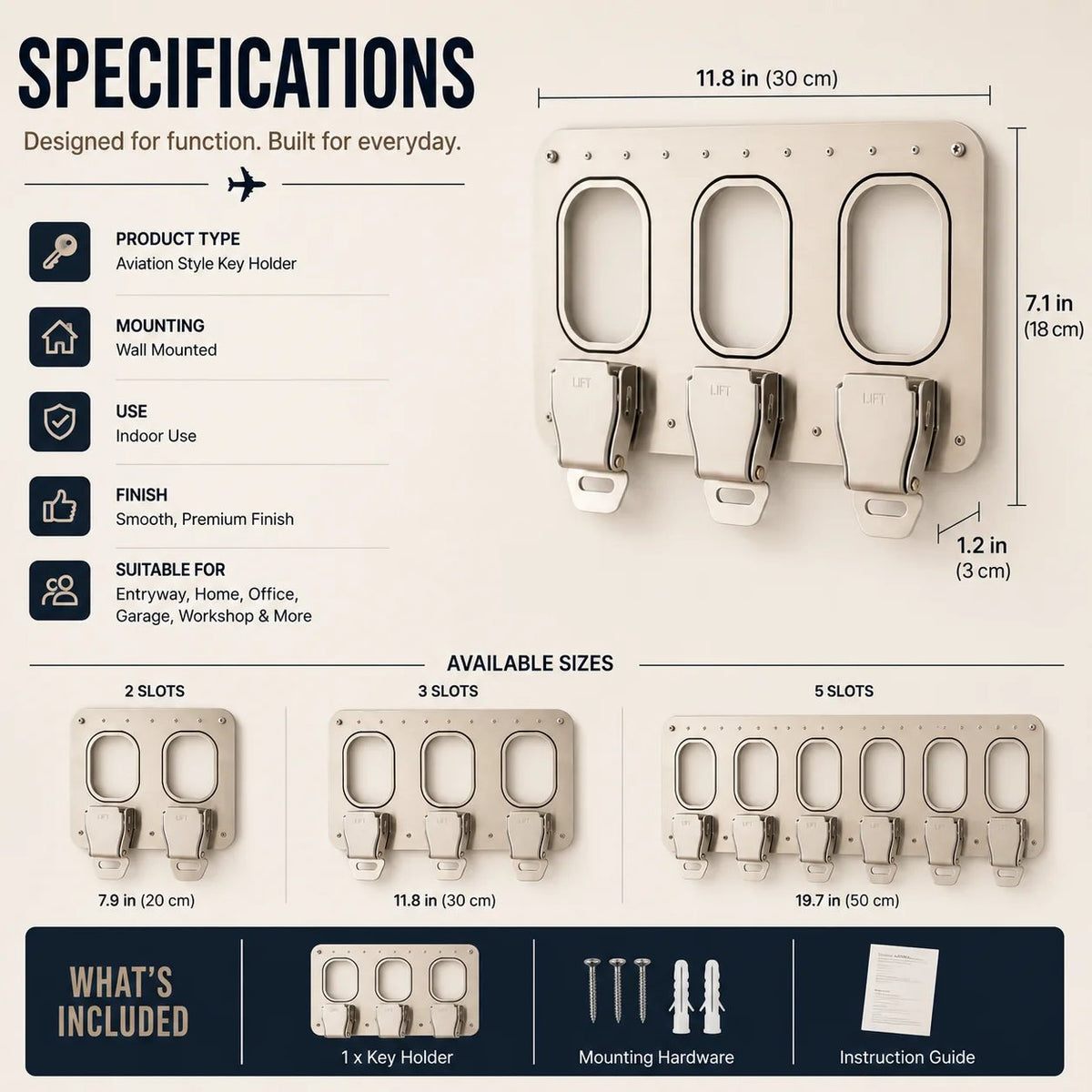 💯✈️ Aviation Style Key Holder – Buckle-Inspired Wall Mounted Key Organizer for Entryway & Home