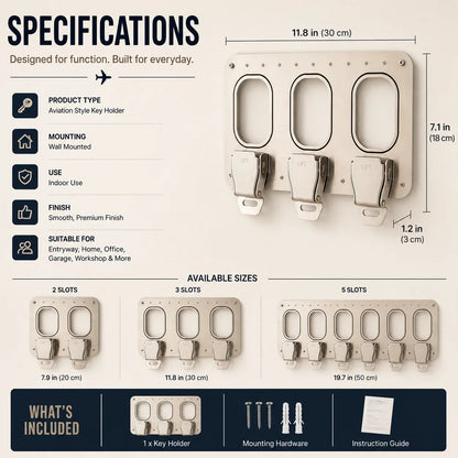 💯✈️ Aviation Style Key Holder – Buckle-Inspired Wall Mounted Key Organizer for Entryway & Home