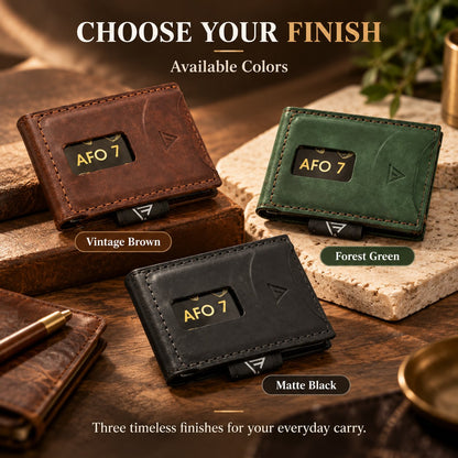 👝 Vintage Stitched Leather Wallet | Built-in AirTag Slot