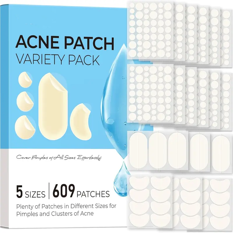 609 Count Pimple Patches for Face, Hydrocolloid Acne Patch Bulk