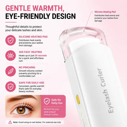 Heated Eyelash Curler, USB Rechargeable Electric Lash Curler with 3 Temperature Settings