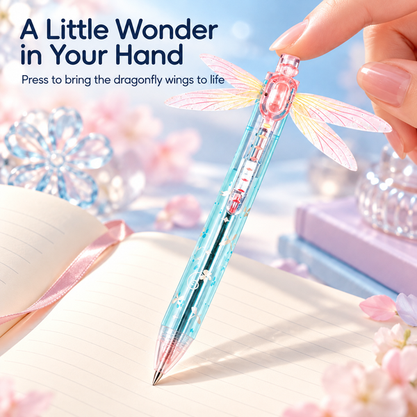 Blue dragonfly novelty pen