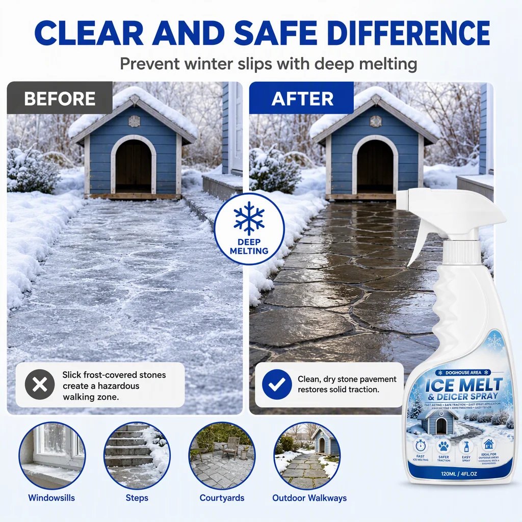 💯🥳2026 HOT SALE🥳💞50K+ SOLD! ❄️🐾 50% OFF! Outdoor De-Icing & Snow Melting Spray – pet-safe, dissolves frost on contact. Clear steps, walkways & patios fast! 🛡️✅