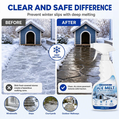 💯🥳2026 HOT SALE🥳💞50K+ SOLD! ❄️🐾 50% OFF! Outdoor De-Icing & Snow Melting Spray – pet-safe, dissolves frost on contact. Clear steps, walkways & patios fast! 🛡️✅