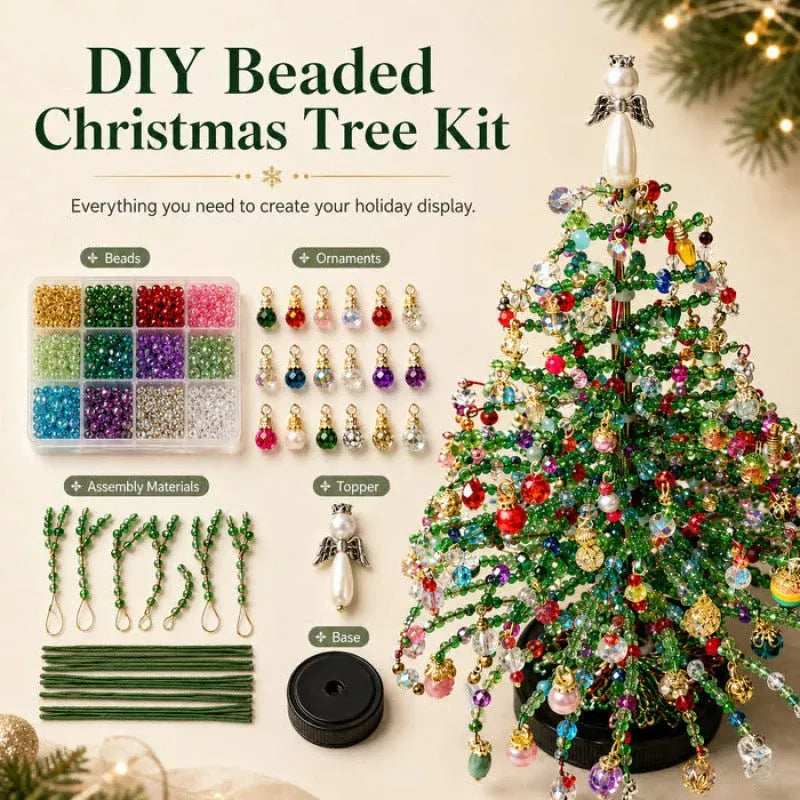 🤶🏼🎅DIY Beaded Christmas Tree Kit – 🎄Create Your Own Sparkling Holiday Decoration