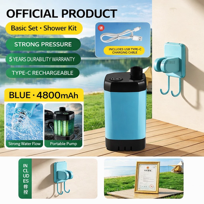 Portable Rechargeable Camping Shower Pump Kit