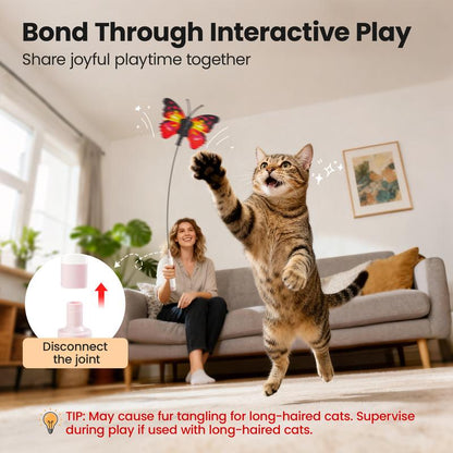 🦋 Interactive Spinning Butterfly Cat Toy – Rechargeable 360° Motion & Touch-Activated Play