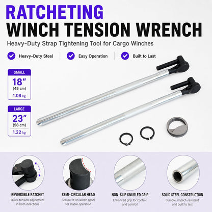 🔧 Ratchet Cargo Winch Tensioner Wrench | Heavy-Duty Truck Strap Tool