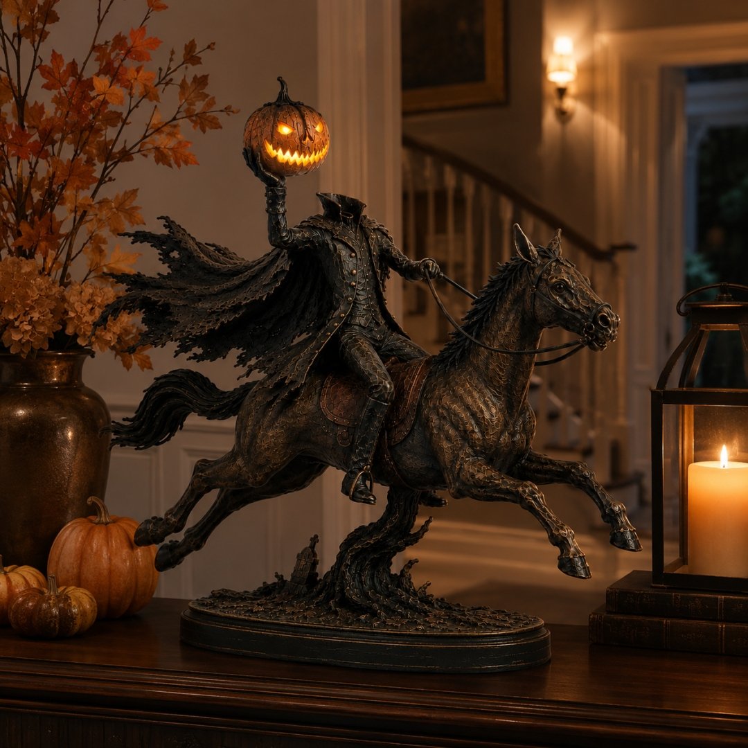 ⏰Limited Stock 49% OFF - 🎃🏇Midnight Chase Headless Horseman Statue | Awaken the Legend of the Hollow(✨Same as the video)