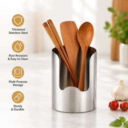 Thickened Stainless Steel Utensil Organizer, Rust Resistant Easy to Clean