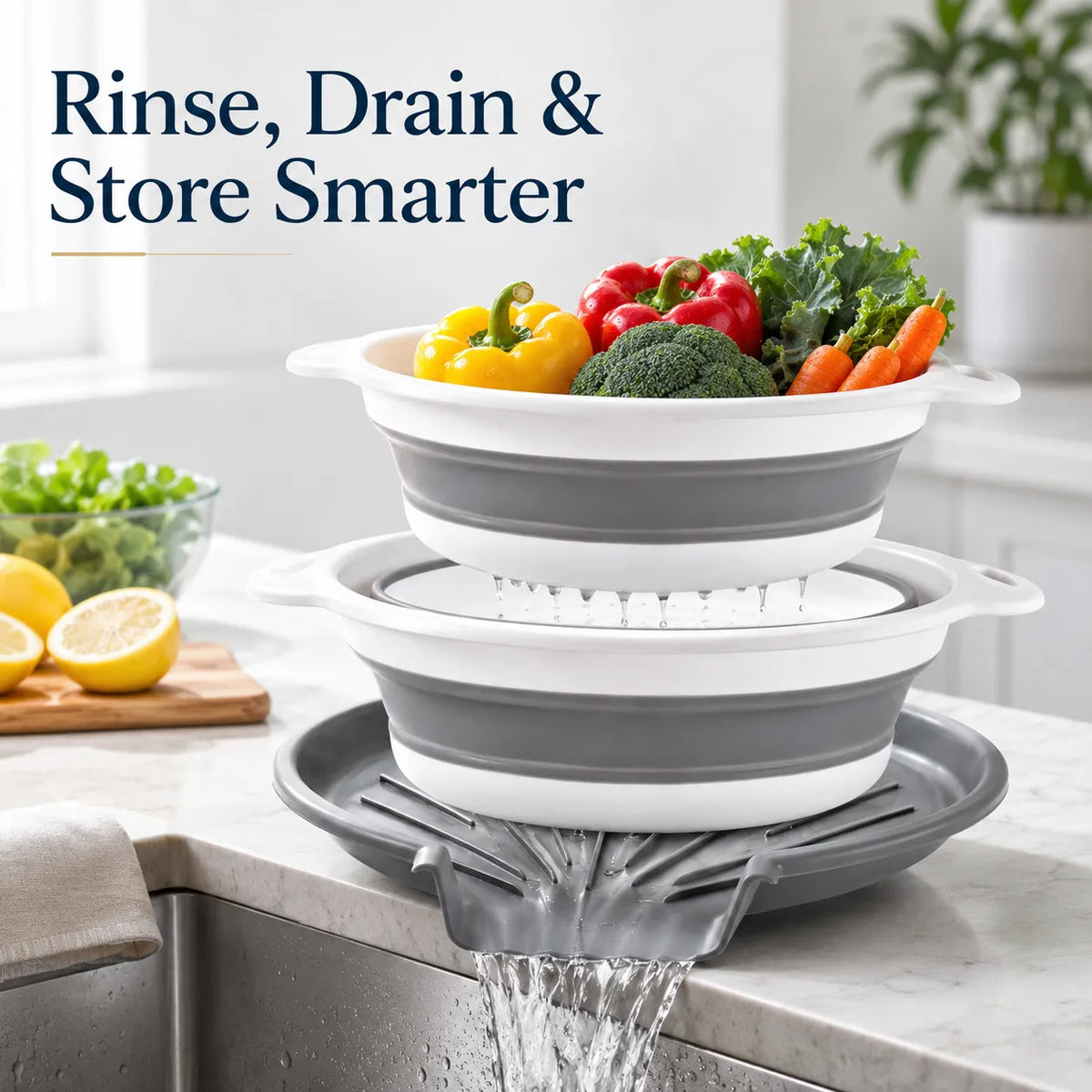 🧺3-Pack Collapsible Colander Set