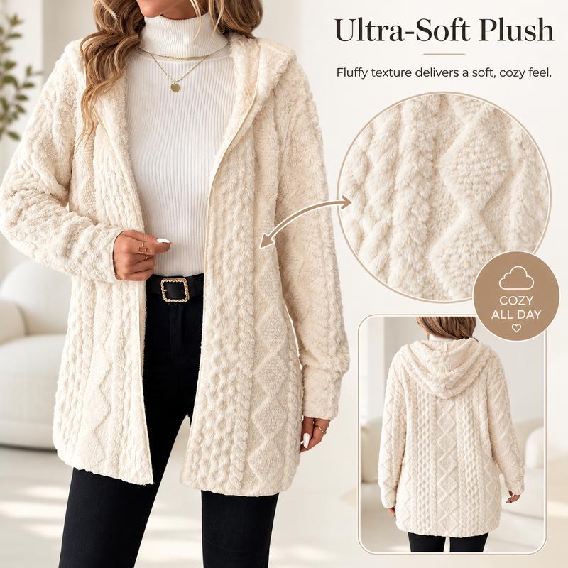 Soft Plush Hooded Cardigan