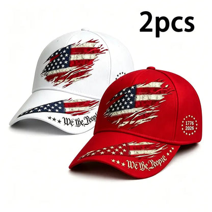 2pcs 250th Anniversary Print Baseball Cap