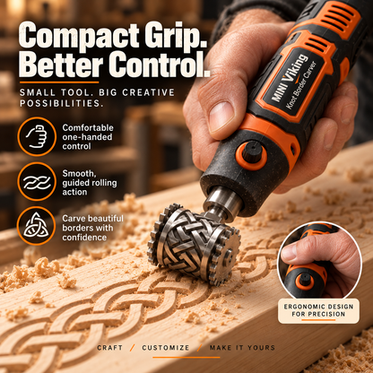 MINI Viking Knot Border Carver – Decorative Woodworking Roller Tool
