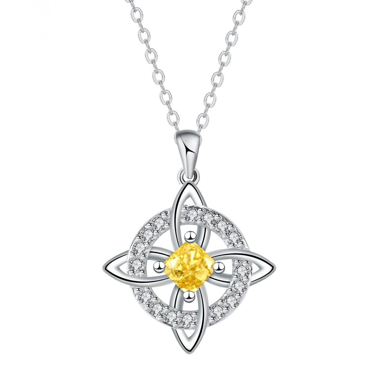 🔮 Personalized Witch’s Knot Birthstone Necklace – Sacred Protection & Luck Talisman ✨