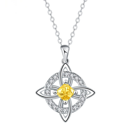🔮 Personalized Witch’s Knot Birthstone Necklace – Sacred Protection & Luck Talisman ✨
