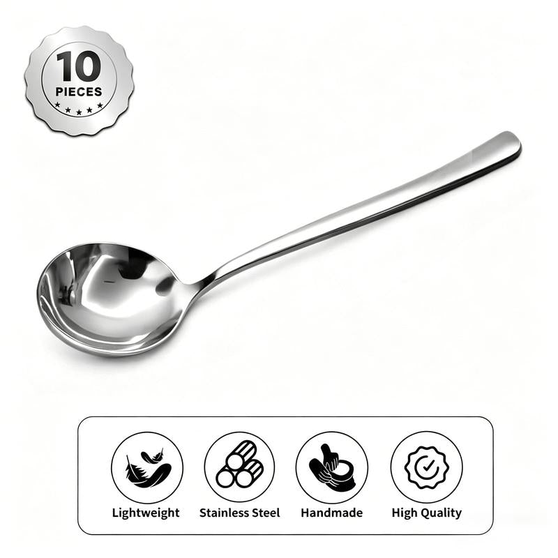 10 Piece Stainless Steel Soup Spoon Set