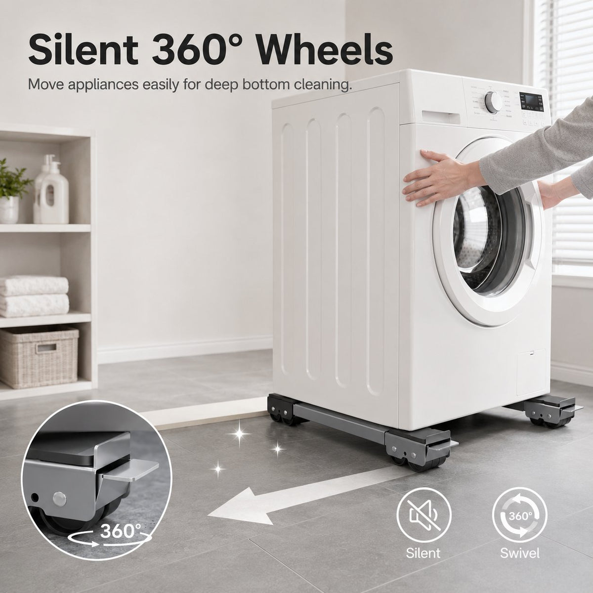🔥LAST DAY SALE 50% OFF-🔧Adjustable Movable Appliance Roller Base(2 Pack Set)