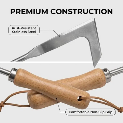 🌱49% OFF NOW! 2026 New Crack Weeder Tool Crevice Cleaning Tool‑Manual Hand Weeder with Wooden Handle, Sturdy Metal Weeding Tool for Pavement Joints, Patio Bricks & Garden Crevice Weed Removal