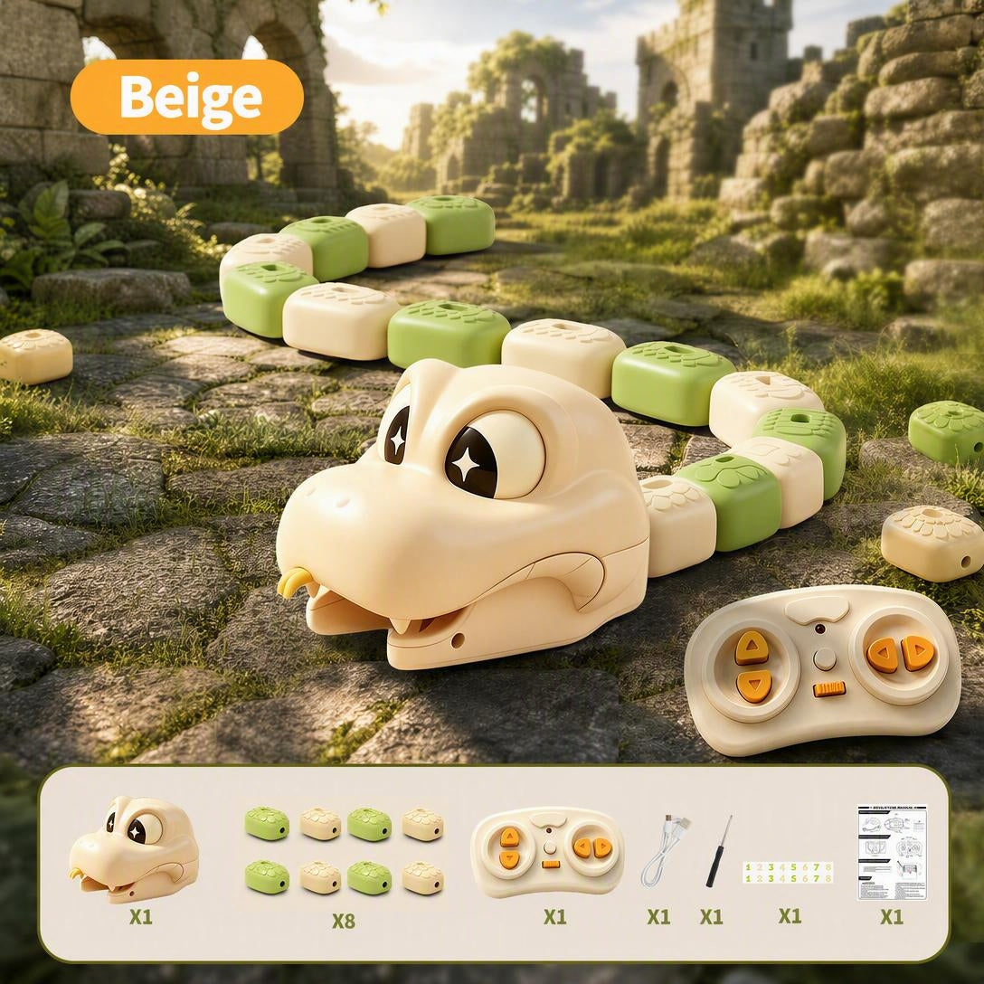 🐍2-Player Remote Control Snake Toy, Realistic Crawling Slither Snake Game for Kids