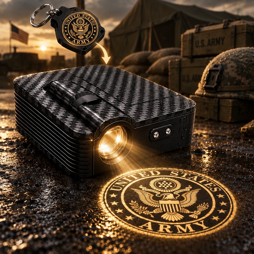 🔥LAUNCH SALE — 49% OFF⏰🎖️Custom Military Door Projector | HD Ground Logo Light ✨