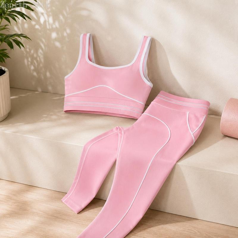 PINK SCULPTING WORKOUT SET | High-Waist Leggings &amp; Sports Bra