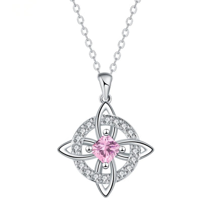 🔮 Personalized Witch’s Knot Birthstone Necklace – Sacred Protection & Luck Talisman ✨
