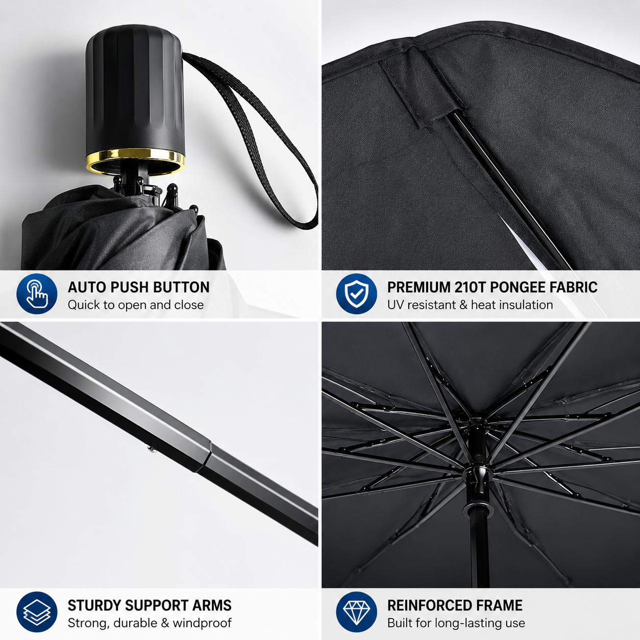 🚗 Foldable Car Sunshade Umbrella – Reflective Windshield Heat & UV Protection ☀️