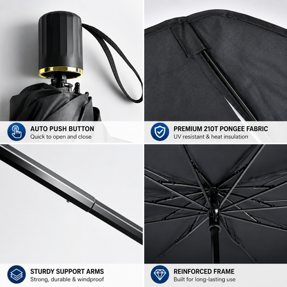 🚗 Foldable Car Sunshade Umbrella – Reflective Windshield Heat & UV Protection ☀️