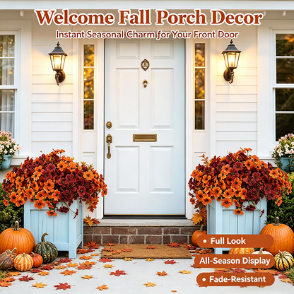 Fall Artificial Flower Halloween 12pcs, UV Resistant Colorful Fake Flower🍂