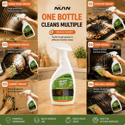 🍑 Peach Foam Blast! 1-Min Heavy Duty Kitchen Degreaser ✨