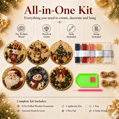 🔥Only $19.99 Last Day Promotion!🎄Christmas DIY Diamond Painting Ornaments Kit (6 PCS)🎅