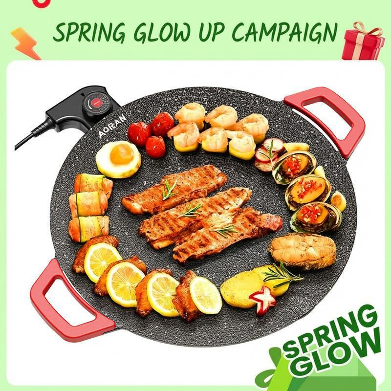 🍳 AORAN Large Round Electric Griddle Pan