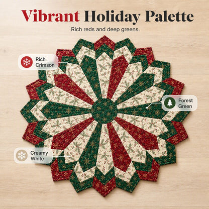🎄 Holiday Star Quilted Table Topper ✨ Festive Christmas Dining & Home Decor