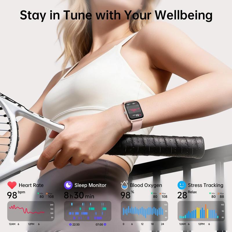 ⌚ Smart Touchscreen Fitness Watch – Steps, Alerts & Music Control