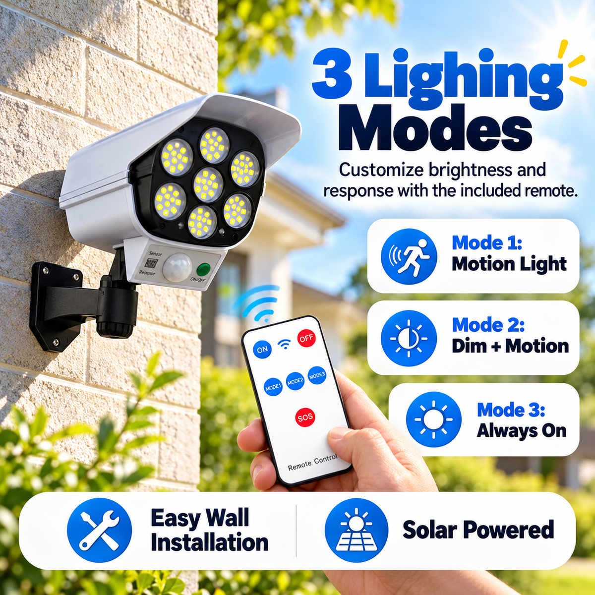 Security Camera-Shaped Motion Sensor Powerful Solar Outdoor Lamp (D35)