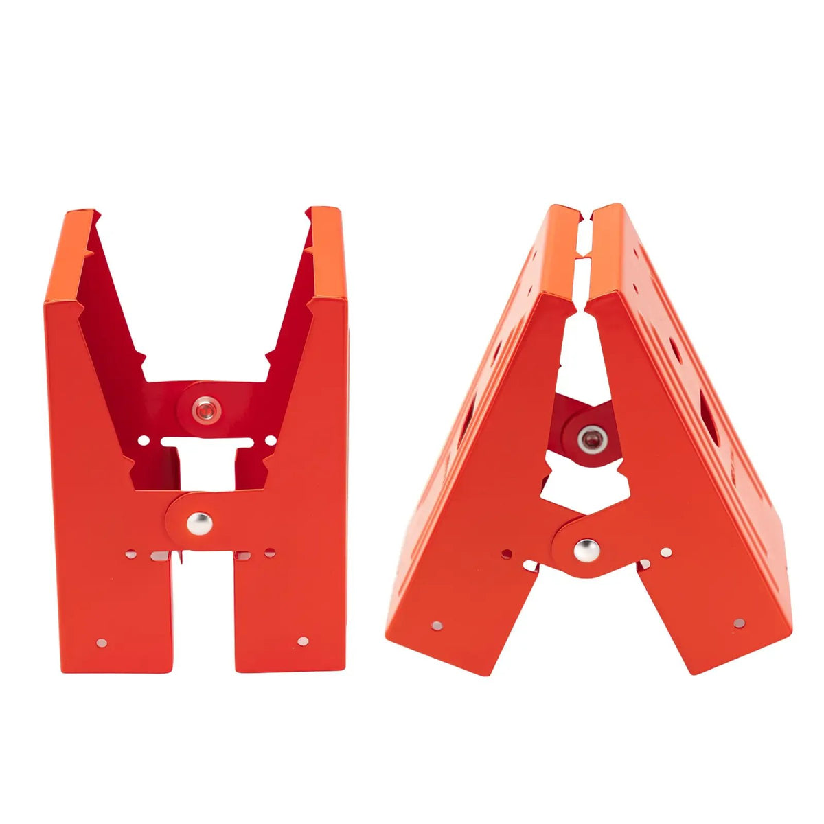 Orange heavy duty steel sawhorse brackets