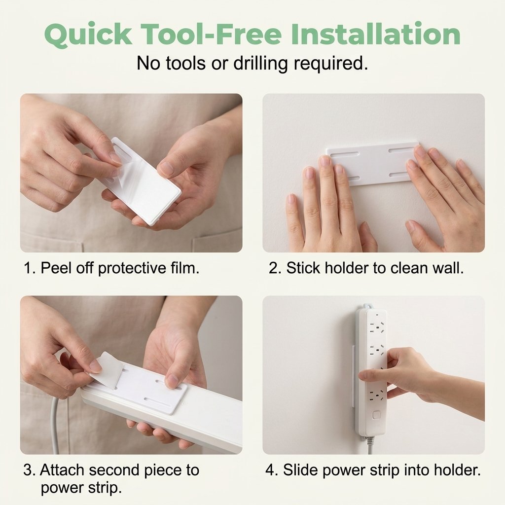 Adhesive Punch-free Socket Holder