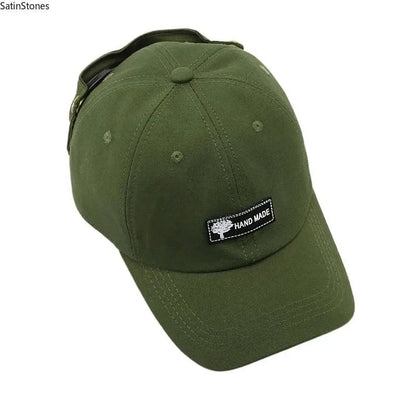 Men's Korean-Style Pilot Baseball Cap - Personalized Glasses-Ready Vintage Washed Cotton Hat for Street Fashion & Daily Outfit