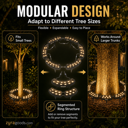 🌳💡 Ring-Shaped Solar Tree Lights – Weatherproof Outdoor Spotlights Ideal for Trees, Pillars, and Gardens