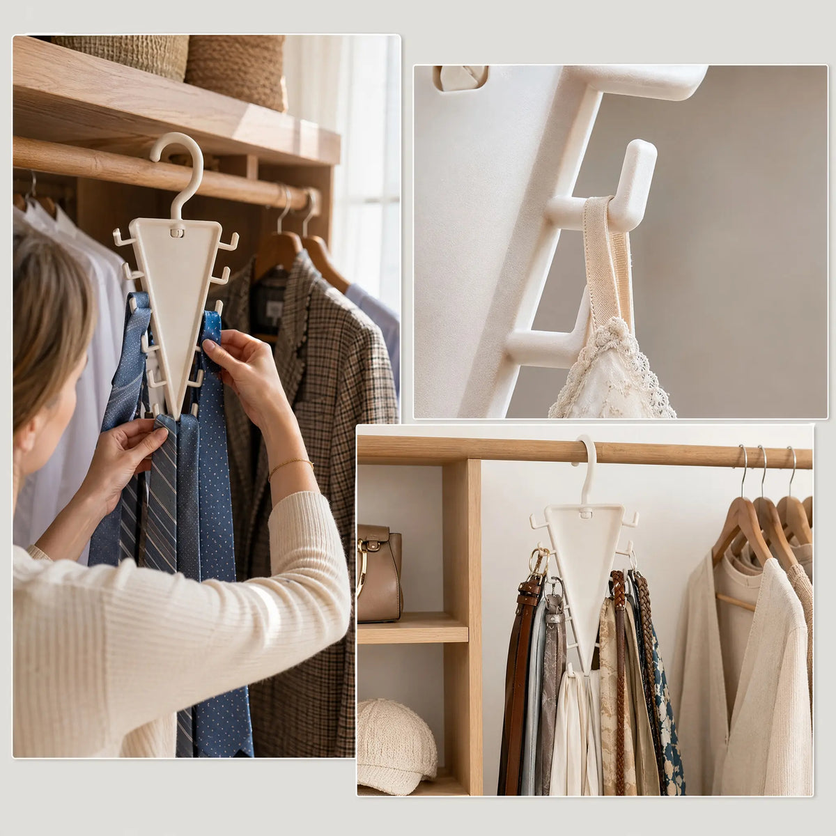 ✨ 12-Hook V-Shaped Closet Organizer – Save Space & Keep Accessories Tidy
