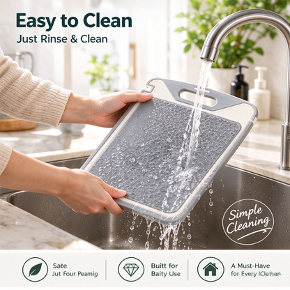 🧺Smart Dual Sided Kitchen Cutting Board | Non-Slip Silicone Edge | Built-in Whetstone &amp; Grinding Area | Juice Groove, Odor &amp; Stain Resistant