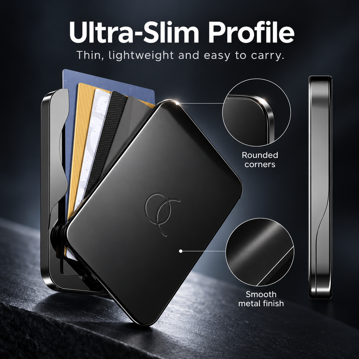 🧲 Magnetic Slim Metal Wallet ⚡ Quick Card Access & MagSafe Snap-On Card Holder