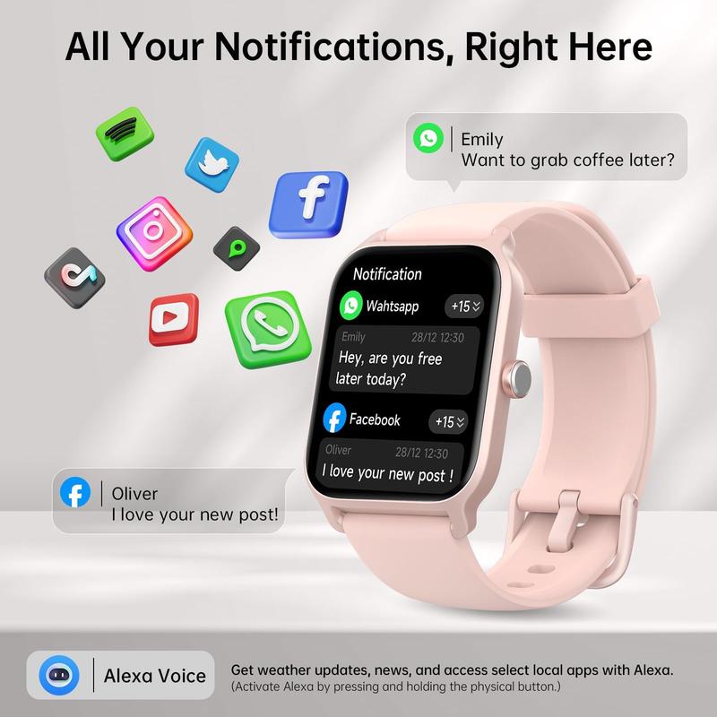 ⌚ Smart Touchscreen Fitness Watch – Steps, Alerts & Music Control