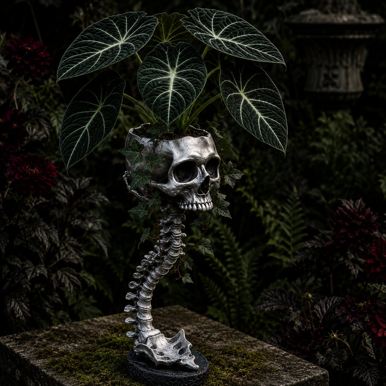 💥 LAST DAY 49% OFF - 💀🌿 Sculptured Skull Flowerpot