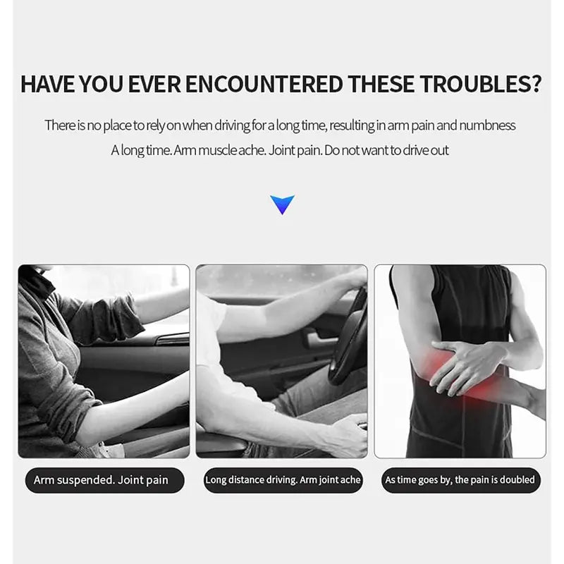 🚗 Adjustable Car Armrest Pad – Leather Elbow Support Cushion