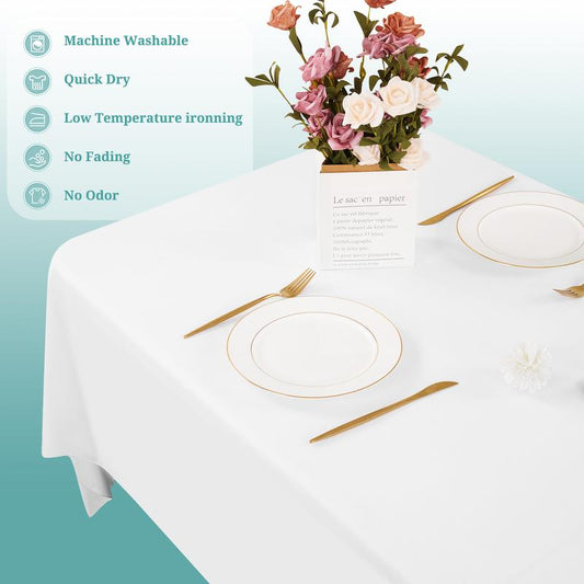 🤍 Premium Polyester Rectangle Tablecloth