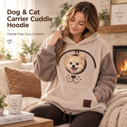 🐾 Cozy Pet Carrier Hoodie — Built-In Pouch for Cats & Small Dogs