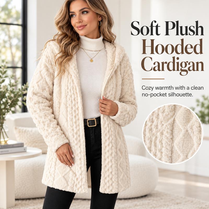 Soft Plush Hooded Cardigan